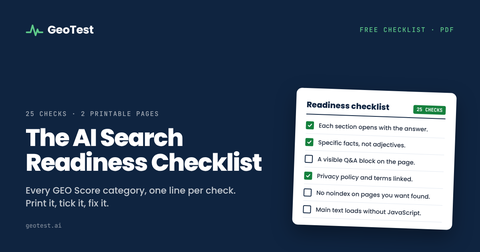 Cover of the AI Search Readiness Checklist
